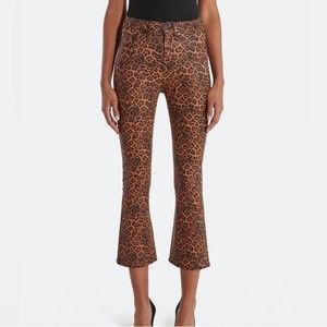 7 For All Mankind 7FAMK Leopard Print Slim Fit Kick Flared Jeans